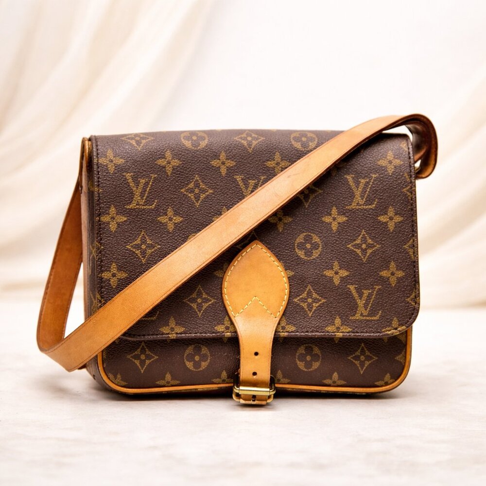 Authentic Louis Vuitton Monogram Cartouchiere Crossbody Shoulder Bag